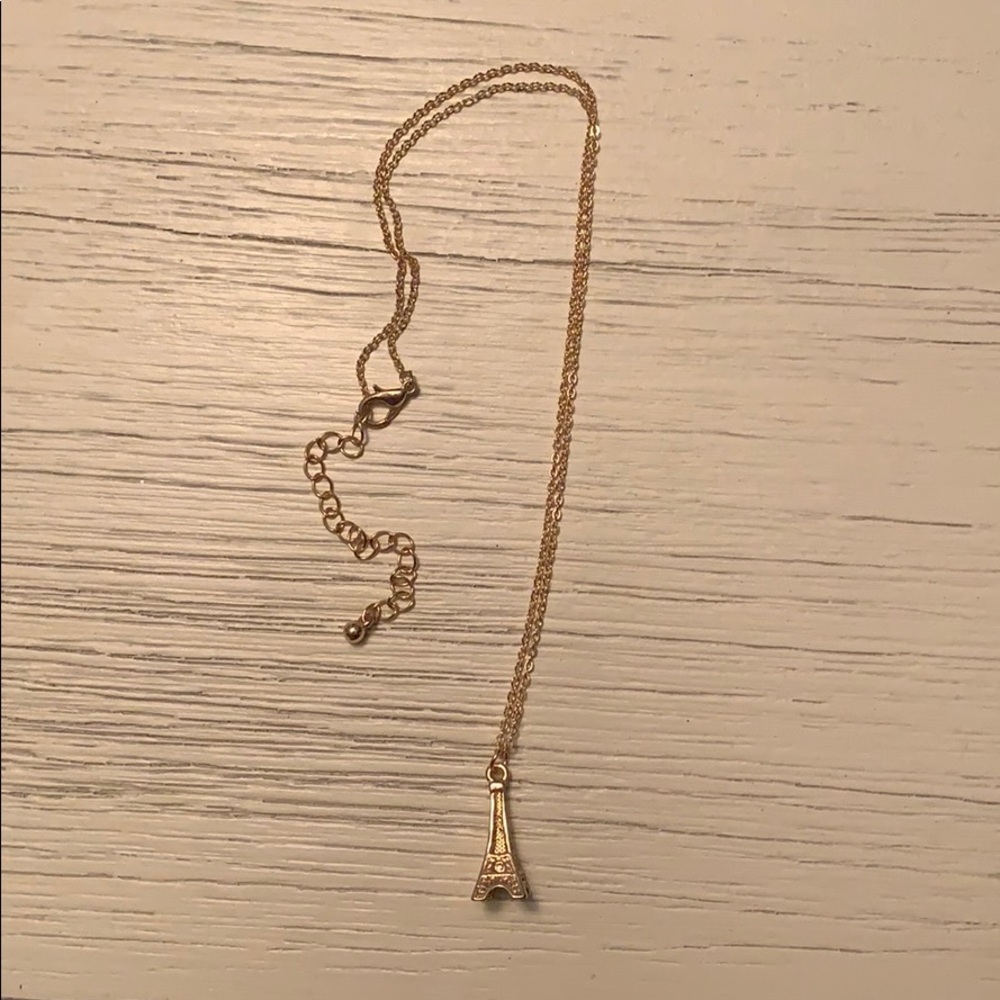 Gold Eiffel Tower necklace